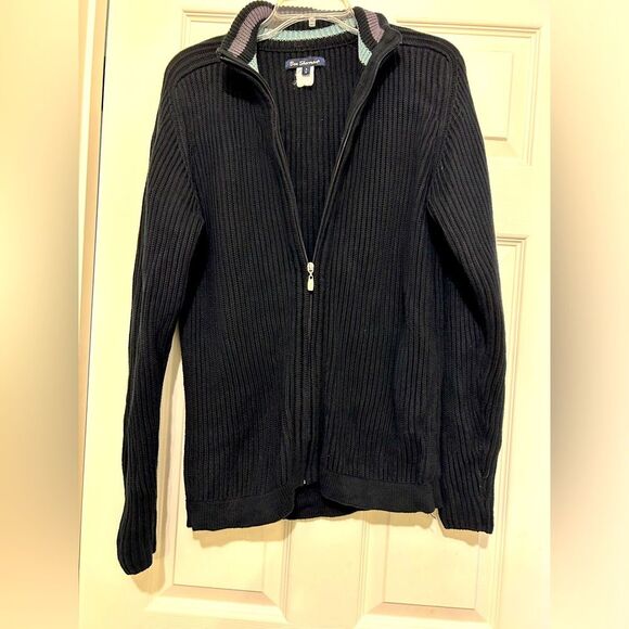 Ben Sherman mens Full Zip Navy Blue Cardigan Cotton Sweater Size M - Picture 1 of 7
